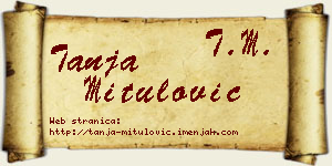 Tanja Mitulović vizit kartica